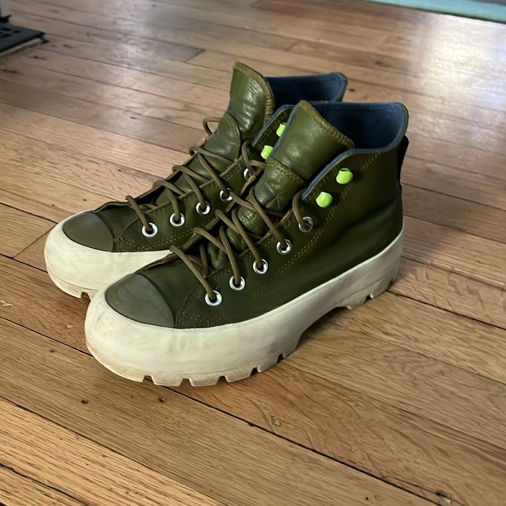 Olive Green Converse Gore-Tex Waterproof Hi Top Sneakers 7.5 W